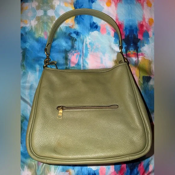 Coach Cary Moss Olive Green Pebbled Leather Shoulder Bag - also have the wallet! - Picture 2 of 16